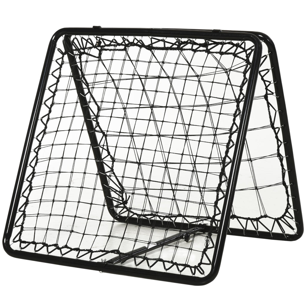 HOMCOM Angle Adjustable Double Sided Rebounder Net Training Aid Target Soccer Goal Kickback For Football, Baseball, Basketball - 75L x 75W cm - SGP Garden Ltd