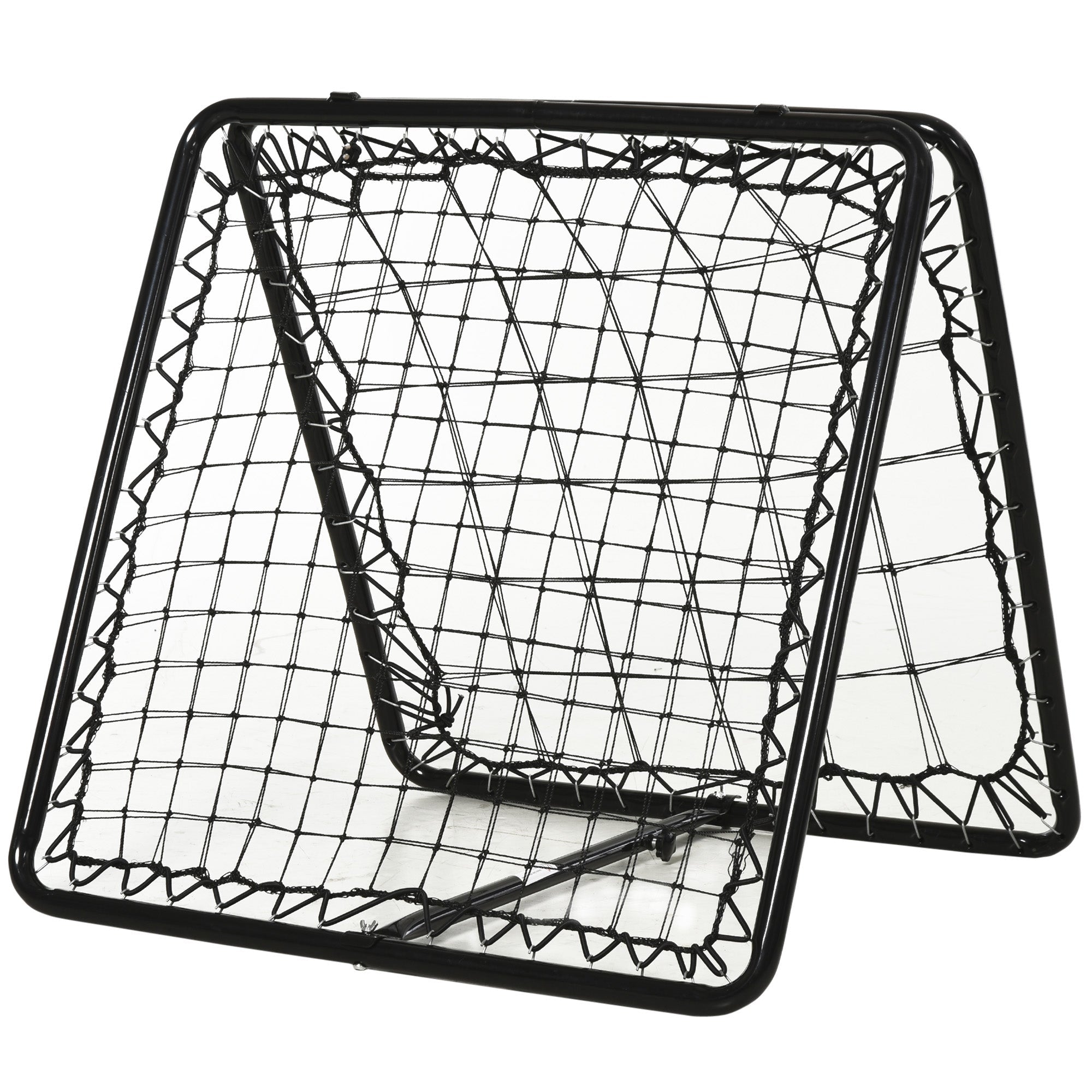 HOMCOM Angle Adjustable Double Sided Rebounder Net Training Aid Target Soccer Goal Kickback For Football, Baseball, Basketball - 75L x 75W cm - SGP Garden Ltd