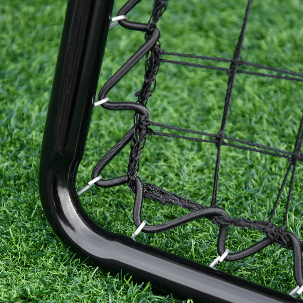 HOMCOM Angle Adjustable Double Sided Rebounder Net Training Aid Target Soccer Goal Kickback For Football, Baseball, Basketball - 75L x 75W cm - SGP Garden Ltd