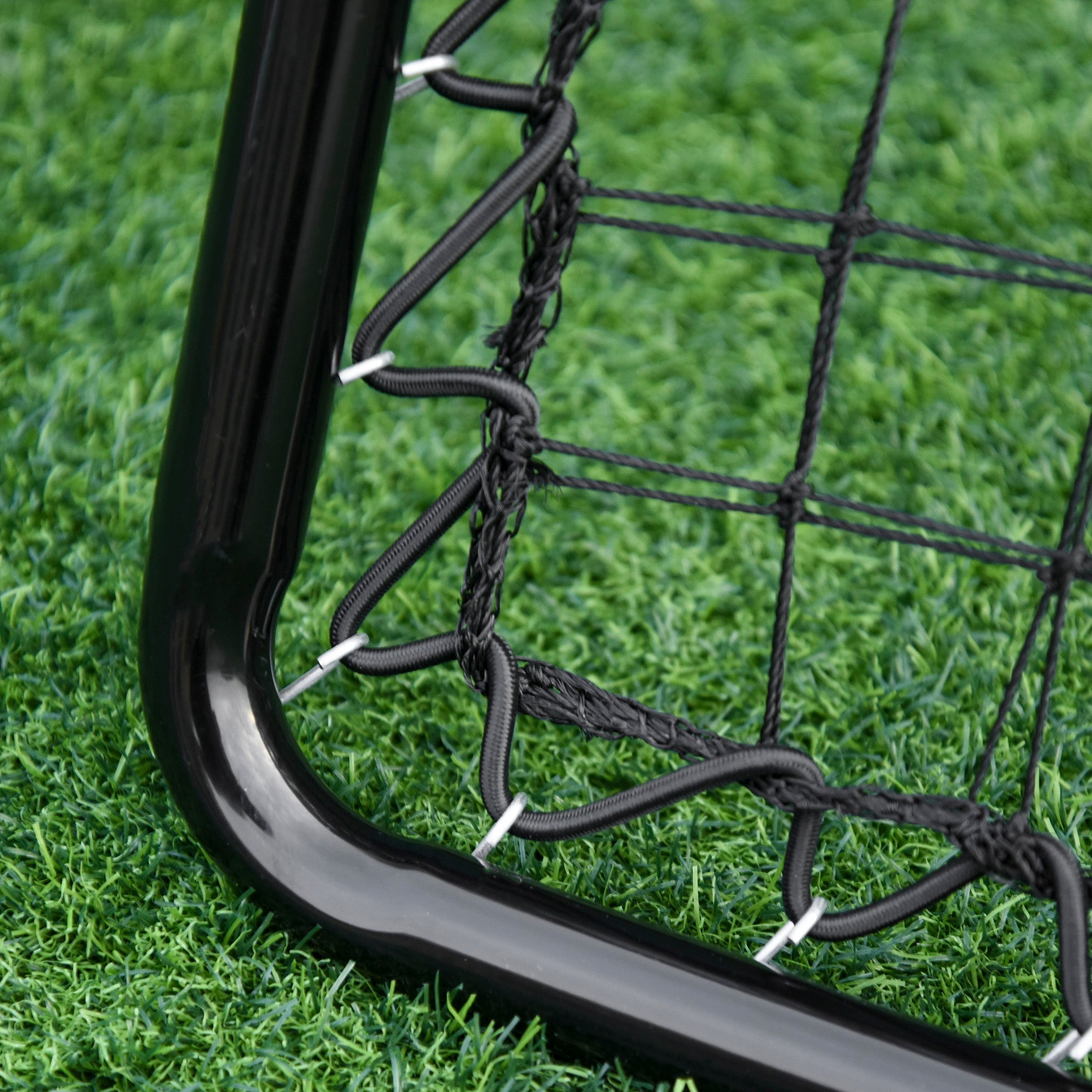 HOMCOM Angle Adjustable Double Sided Rebounder Net Training Aid Target Soccer Goal Kickback For Football, Baseball, Basketball - 75L x 75W cm - SGP Garden Ltd