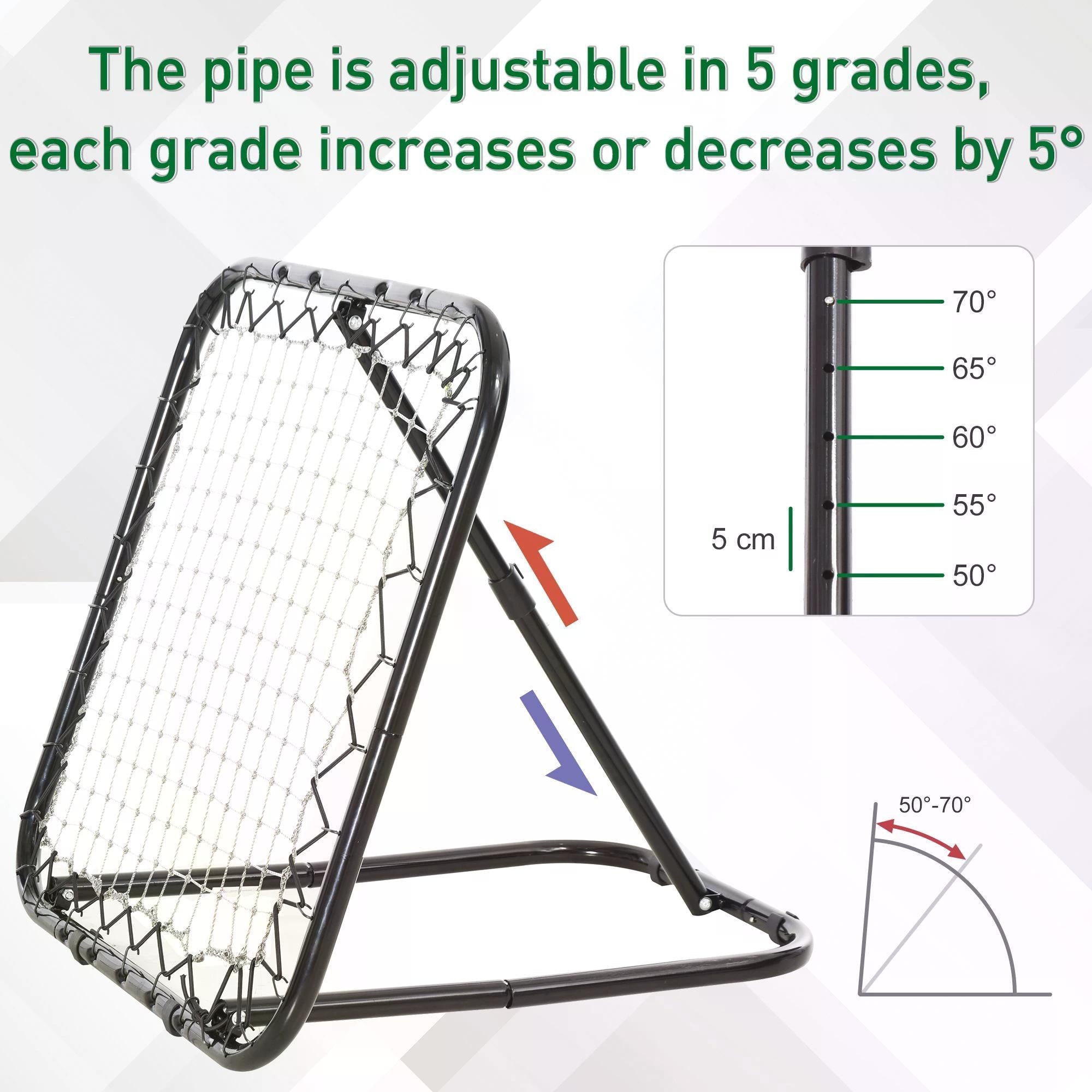 HOMCOM Angle Adjustable Rebounder Net Goal Training Set Football, Baseball - SGP Garden Ltd