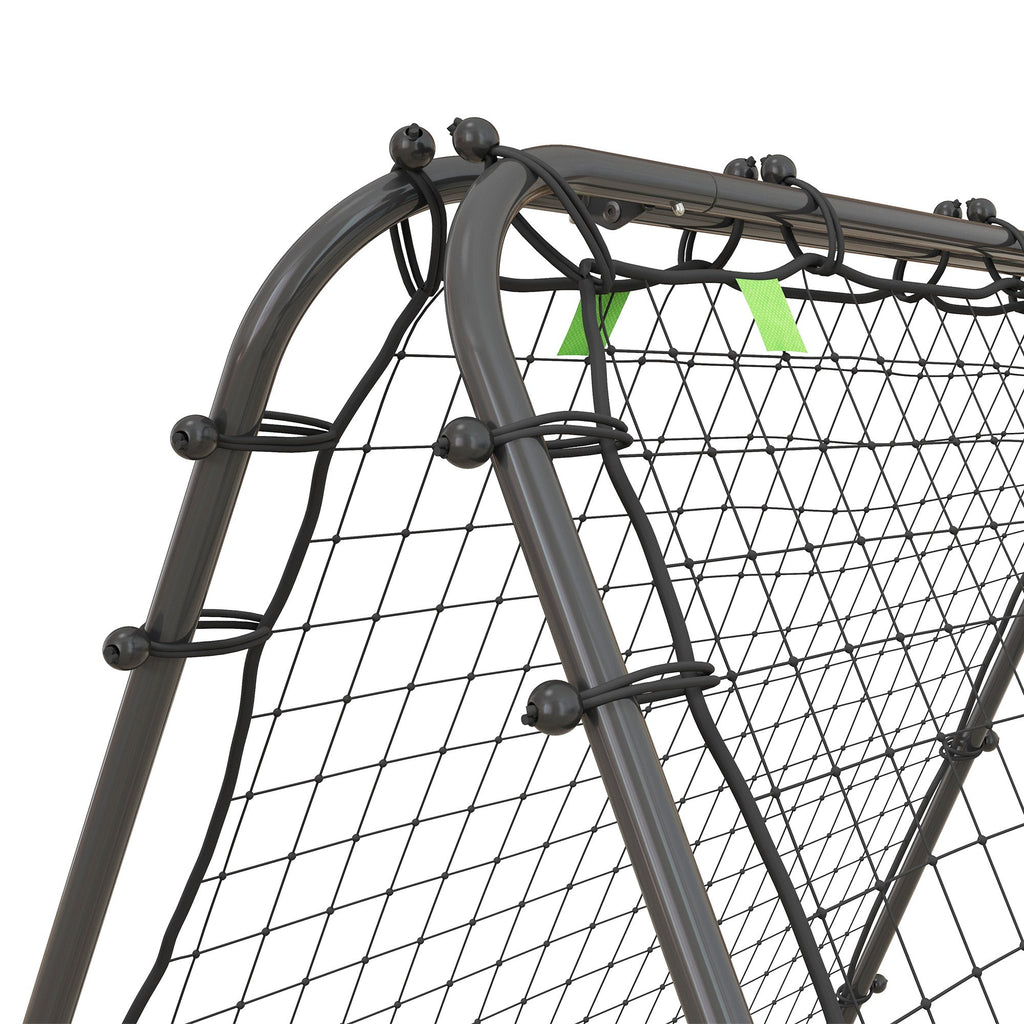HOMCOM Double Sided Football Rebounder Net, Football Rebound Goal with Five Adjustable Angles, Black - SGP Garden Ltd
