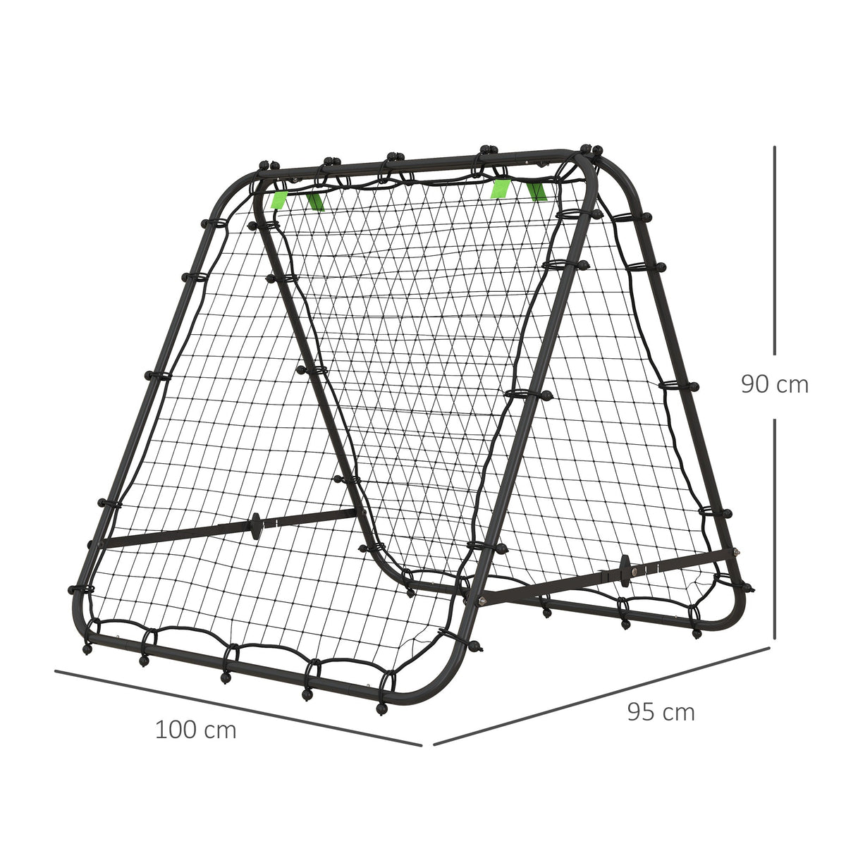 HOMCOM Double Sided Football Rebounder Net, Football Rebound Goal with Five Adjustable Angles, Black - SGP Garden Ltd