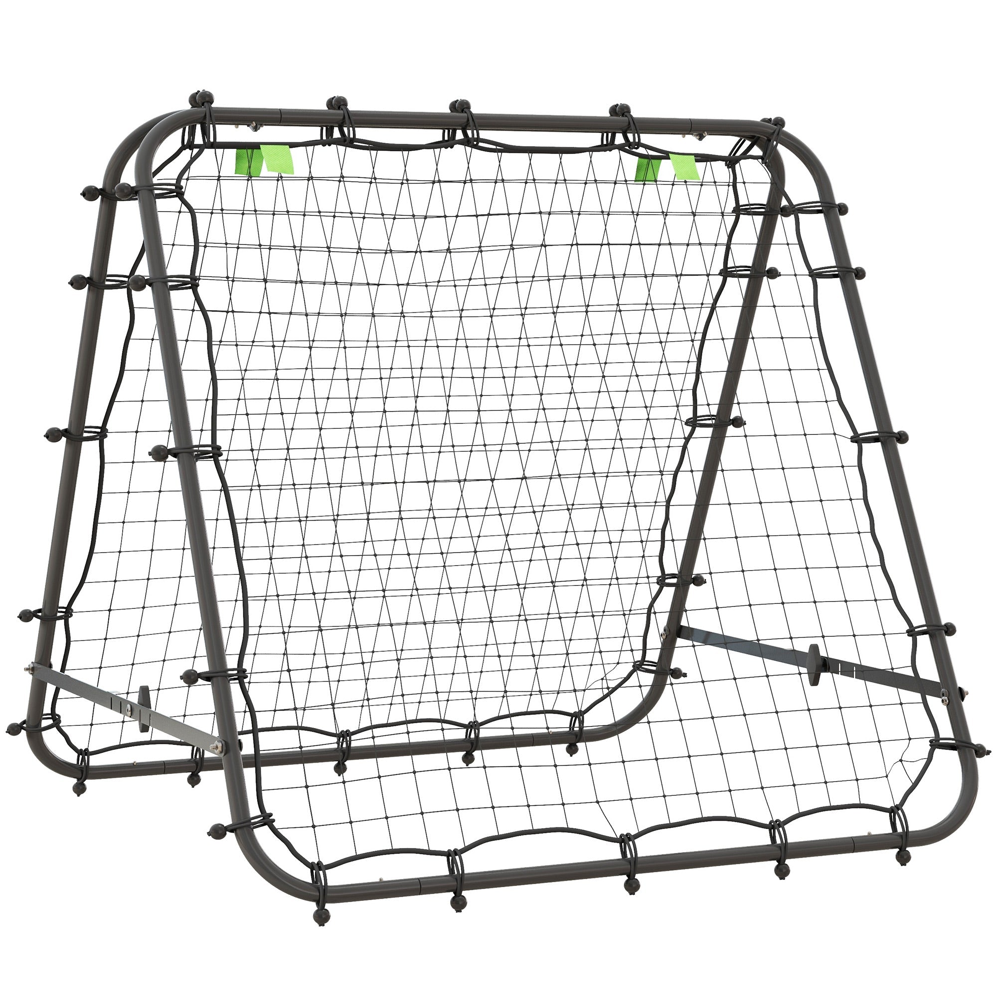 HOMCOM Double Sided Football Rebounder Net, Football Rebound Goal with Five Adjustable Angles, Black - SGP Garden Ltd