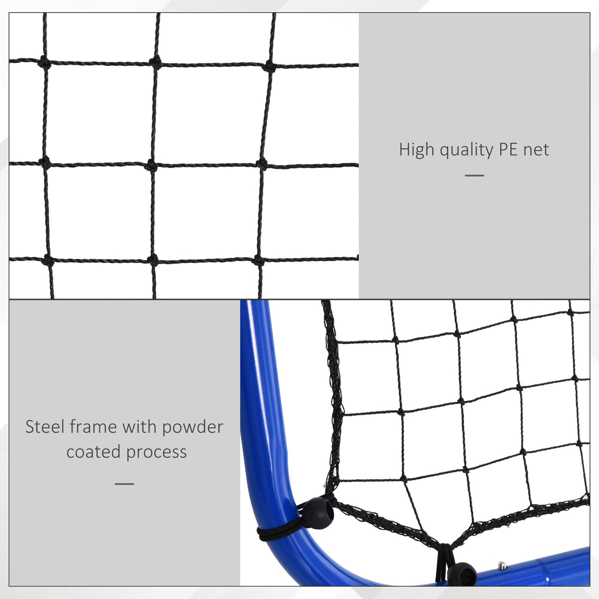 HOMCOM Double Sided Football Rebounder Net, Football Rebound Goal with Five Adjustable Angles, Blue - SGP Garden Ltd