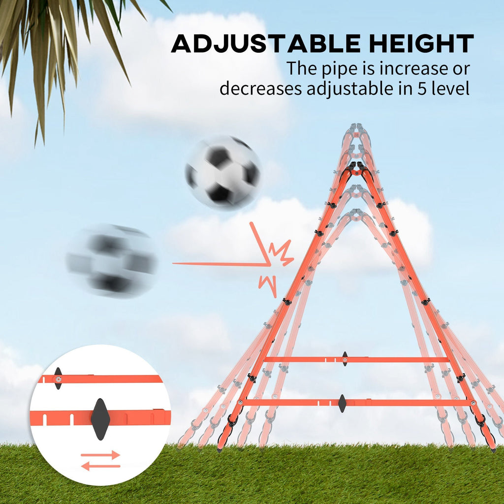 HOMCOM Double Sided Football Rebounder Net, Football Rebound Goal with Five Adjustable Angles, Orange - SGP Garden Ltd