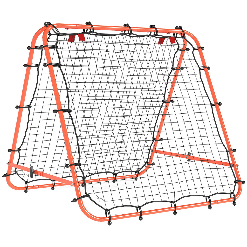 HOMCOM Double Sided Football Rebounder Net, Football Rebound Goal with Five Adjustable Angles, Orange - SGP Garden Ltd