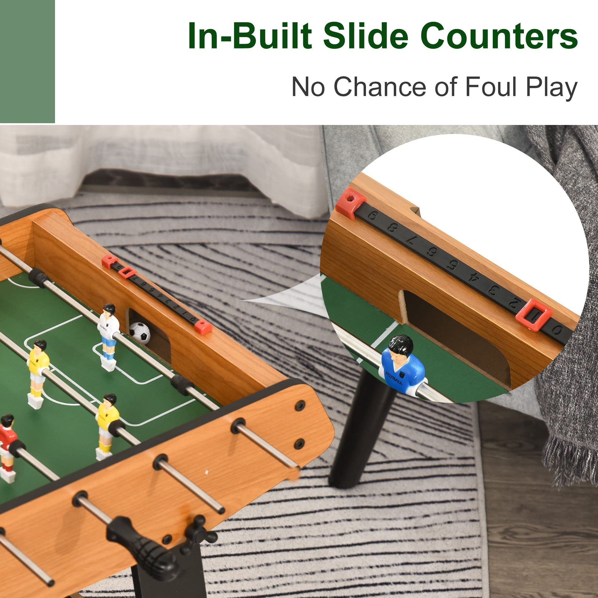 HOMCOM Folding Football Gaming Table Mini Foosball Soccer Table for Family Fun Indoor Play Sports - SGP Garden Ltd