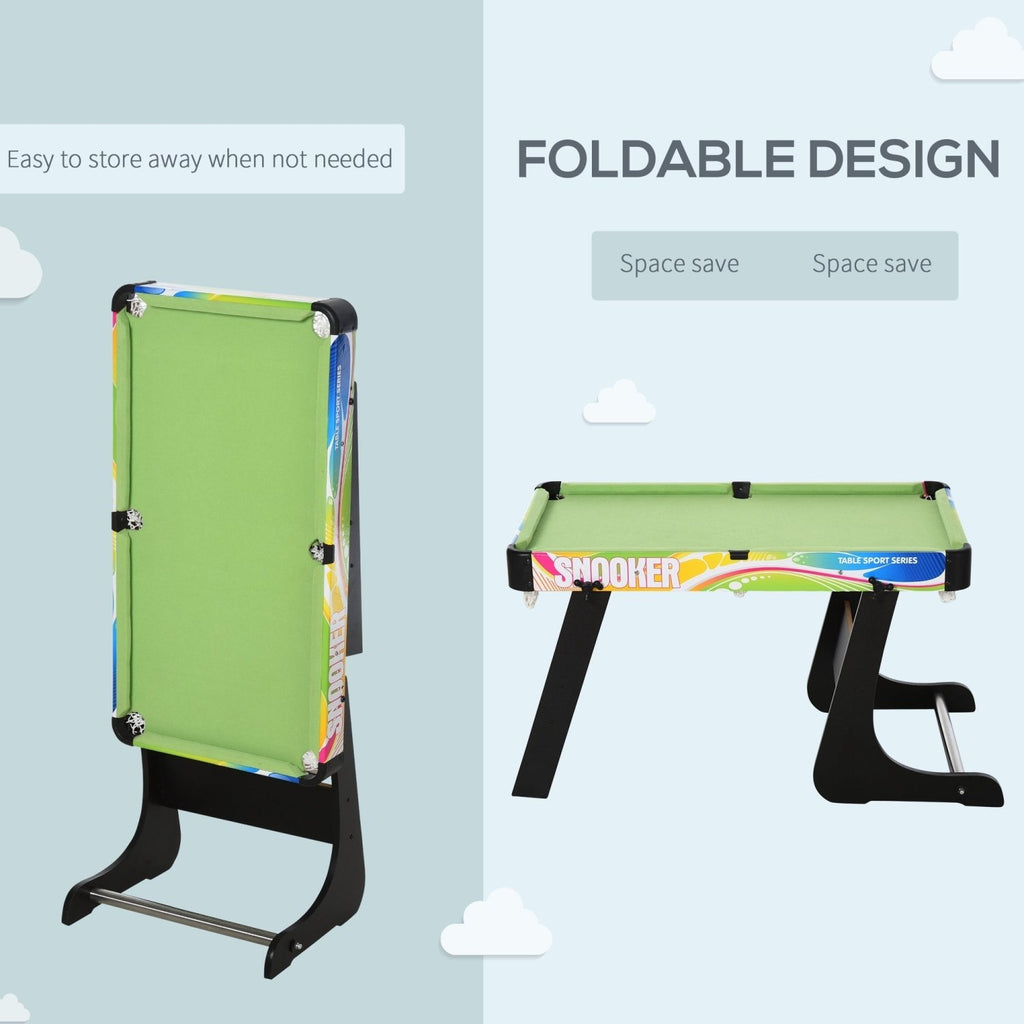 HOMCOM Folding Multi Gaming Table 4 in 1 Hockey, Football Table, Table Tennis, Billiards For Play Fun - SGP Garden Ltd