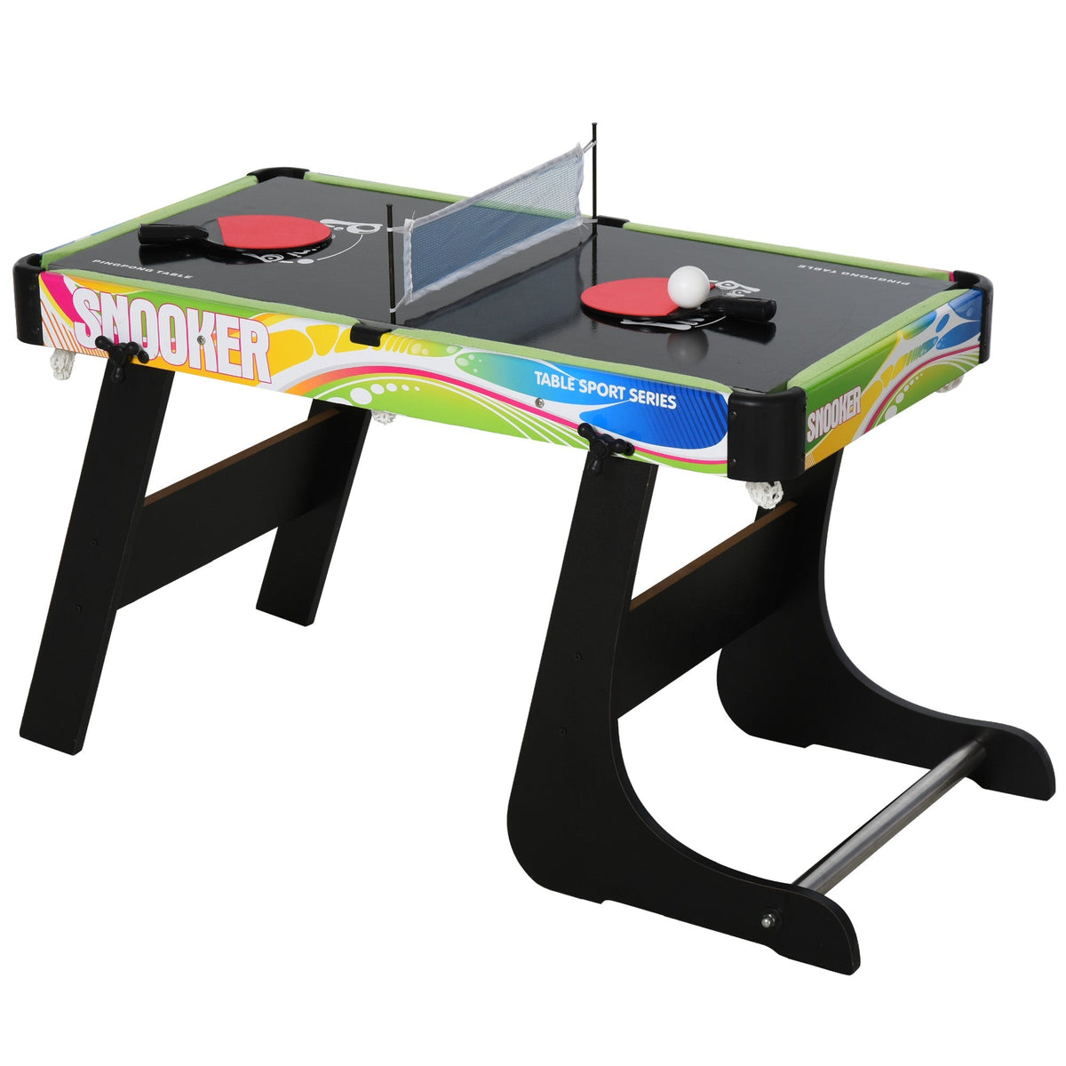HOMCOM Folding Multi Gaming Table 4 in 1 Hockey, Football Table, Table Tennis, Billiards For Play Fun - SGP Garden Ltd
