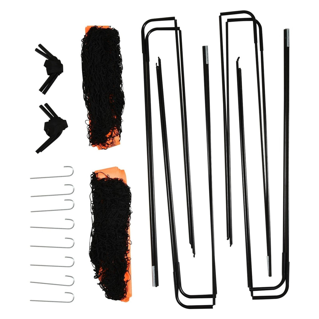 HOMCOM Set of 2 Football Goal Net 6 x 3 ft Foldable Outdoor Sport Training Teens Adults Football with Carrying Bag Orange - SGP Garden Ltd