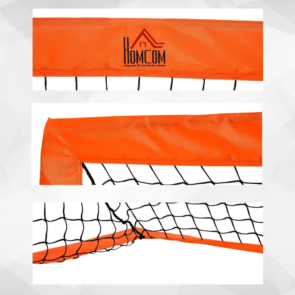 HOMCOM Set of 2 Football Goal Net 6 x 3 ft Foldable Outdoor Sport Training Teens Adults Football with Carrying Bag Orange - SGP Garden Ltd