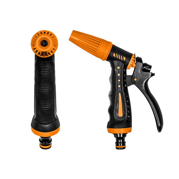 Hose Gun Water Sprayer Adjustable Black Orange Garden Hose Pipe Garden Watering - SGP Garden Ltd