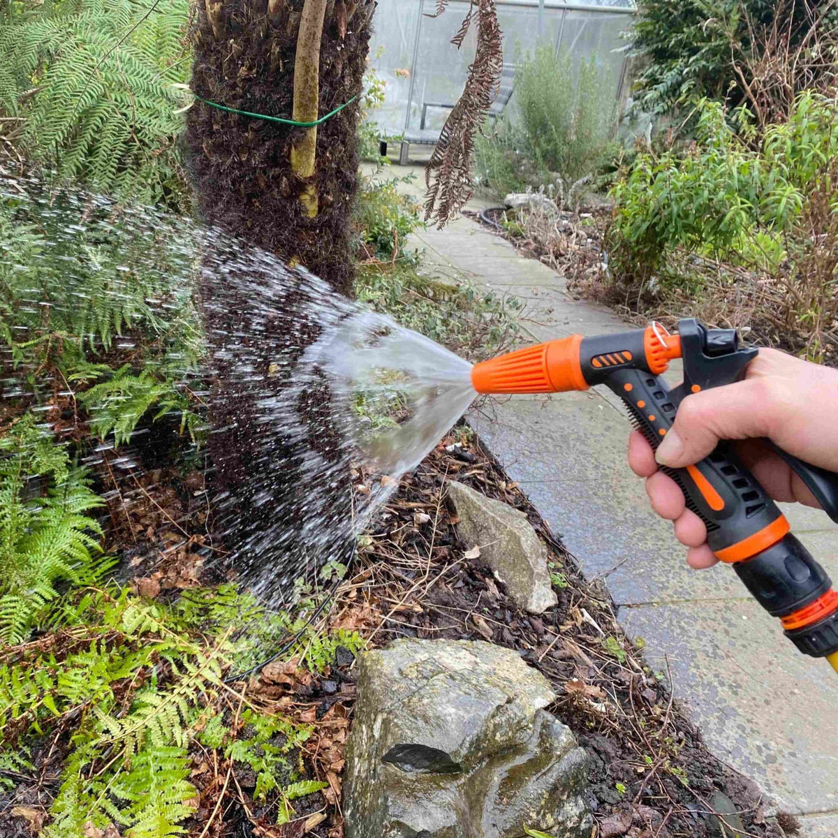 Hose Gun Water Sprayer Adjustable Black Orange Garden Hose Pipe Garden Watering - SGP Garden Ltd