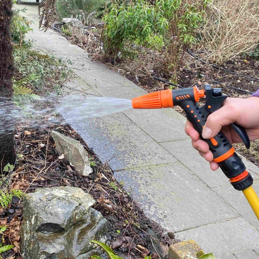 Hose Gun Water Sprayer Adjustable Black Orange Garden Hose Pipe Garden Watering - SGP Garden Ltd