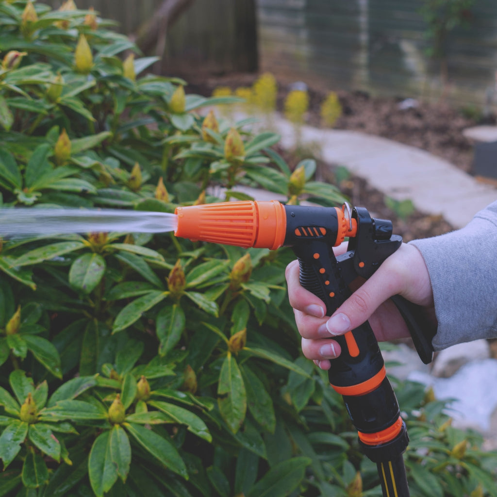 Hose Gun Water Sprayer Adjustable Black Orange Garden Hose Pipe Garden Watering - SGP Garden Ltd