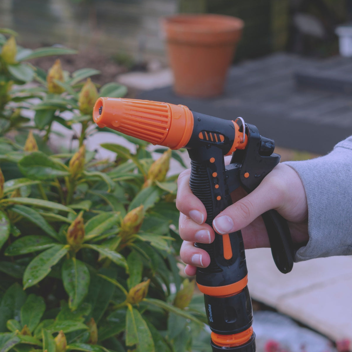 Hose Gun Water Sprayer Adjustable Black Orange Garden Hose Pipe Garden Watering - SGP Garden Ltd