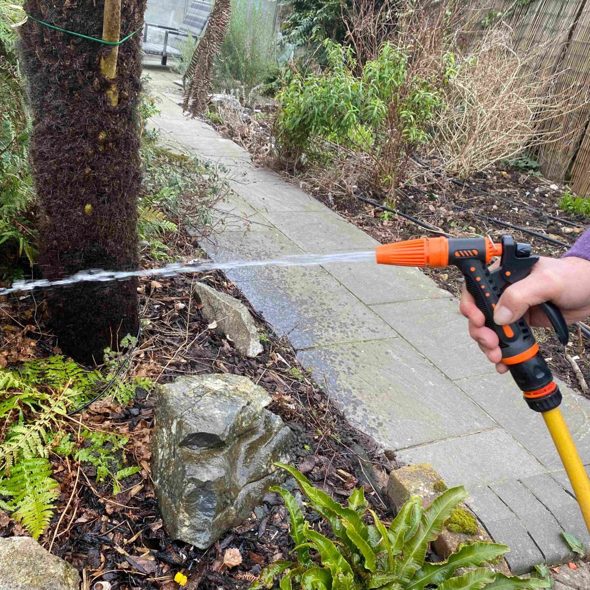 Hose Gun Water Sprayer Adjustable Black Orange Garden Hose Pipe Garden Watering - SGP Garden Ltd