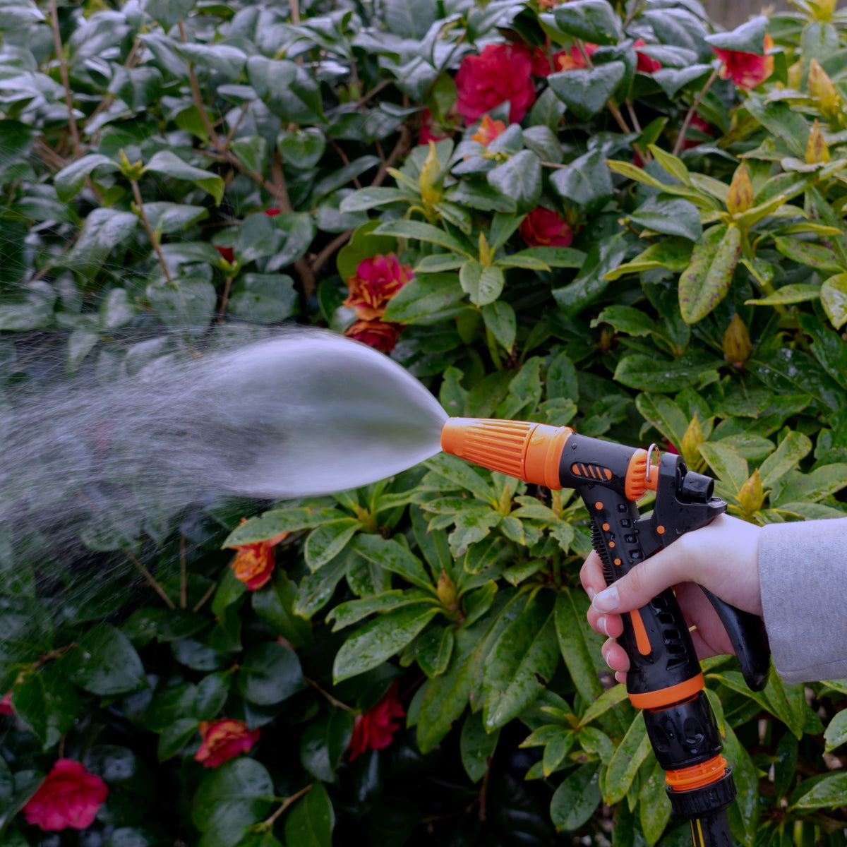 Hose Gun Water Sprayer Adjustable Black Orange Garden Hose Pipe Garden Watering - SGP Garden Ltd