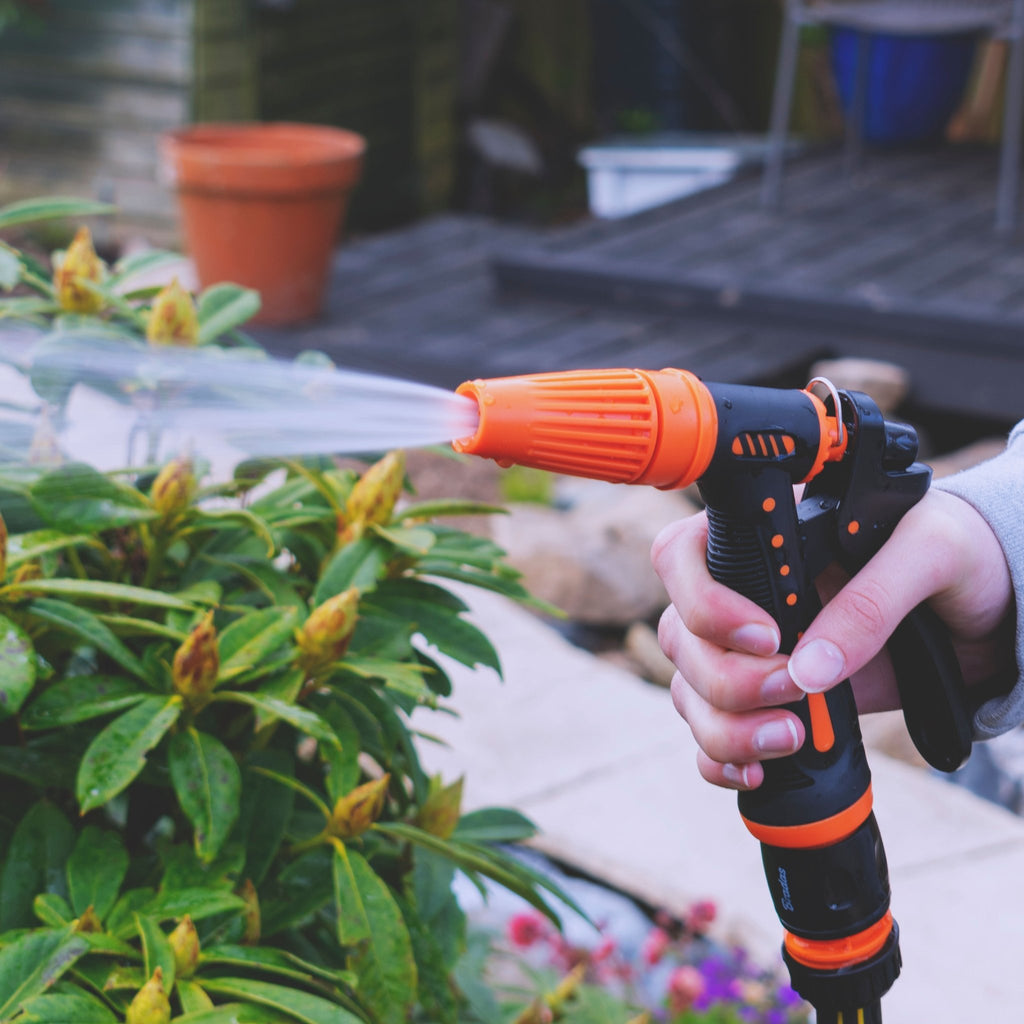 Hose Gun Water Sprayer Adjustable Black Orange Garden Hose Pipe Garden Watering - SGP Garden Ltd