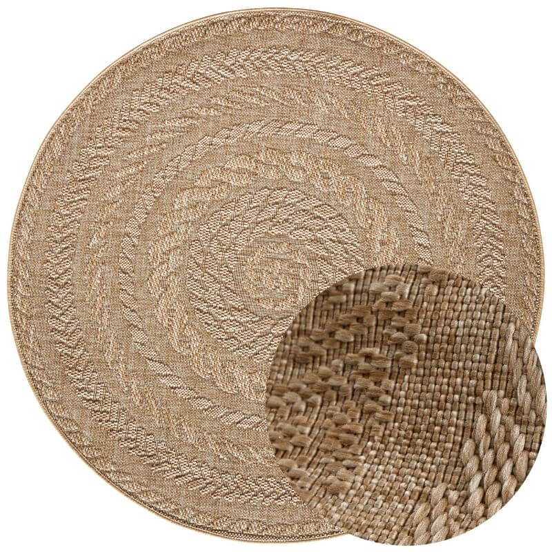 Indoor Outdoor Almendro Round Rug – Chevron Design - SGP Garden Ltd