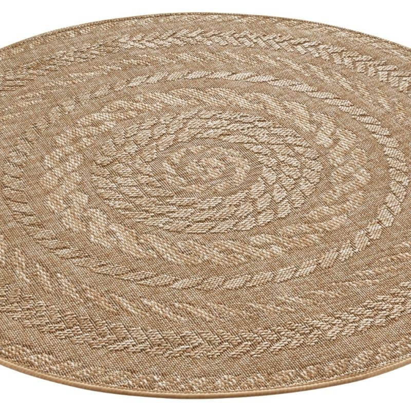 Indoor Outdoor Almendro Round Rug – Chevron Design - SGP Garden Ltd