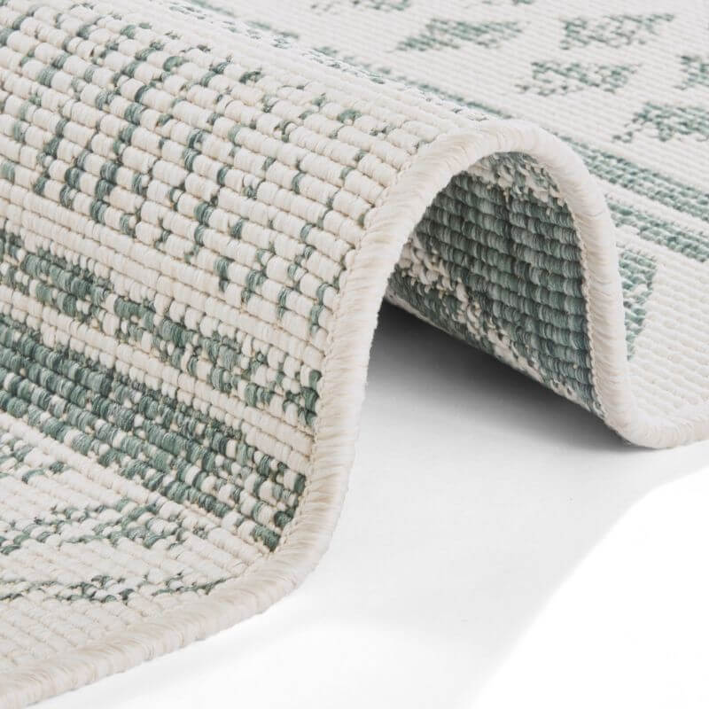 Indoor-Outdoor Reversible Geometric Green Rug - SGP Garden Ltd
