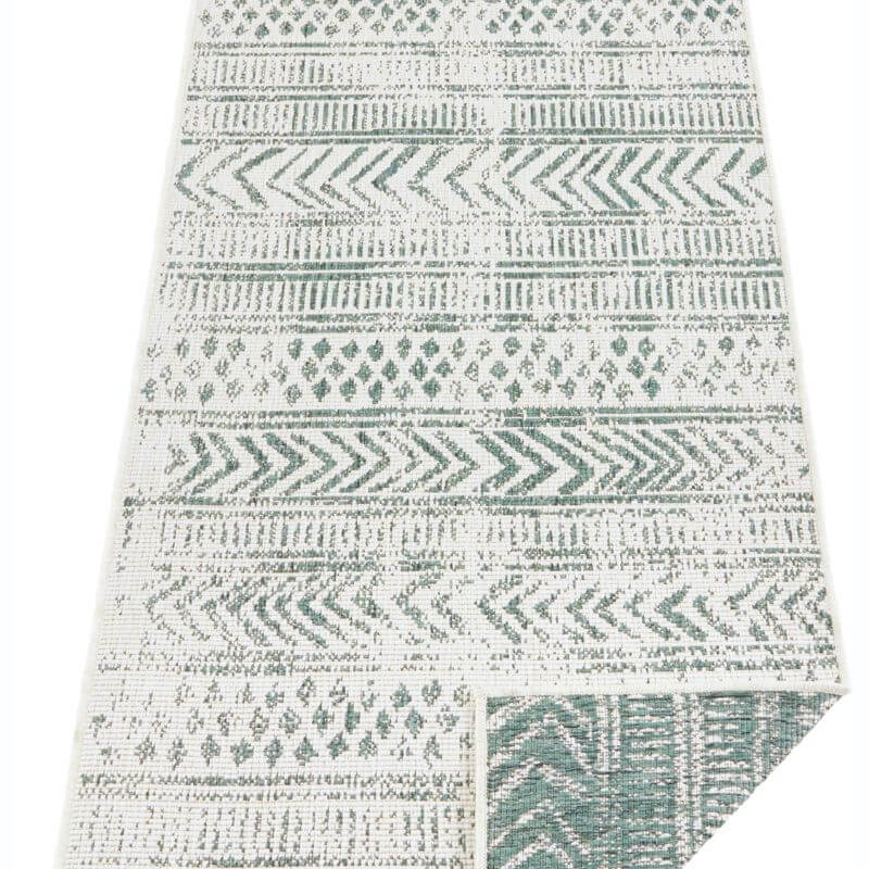 Indoor-Outdoor Reversible Geometric Green Rug - SGP Garden Ltd