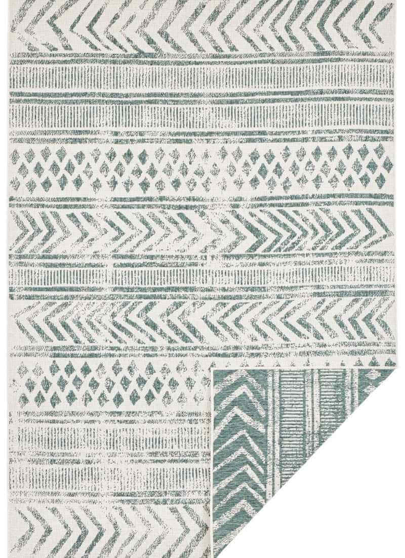 Indoor-Outdoor Reversible Geometric Green Rug - SGP Garden Ltd