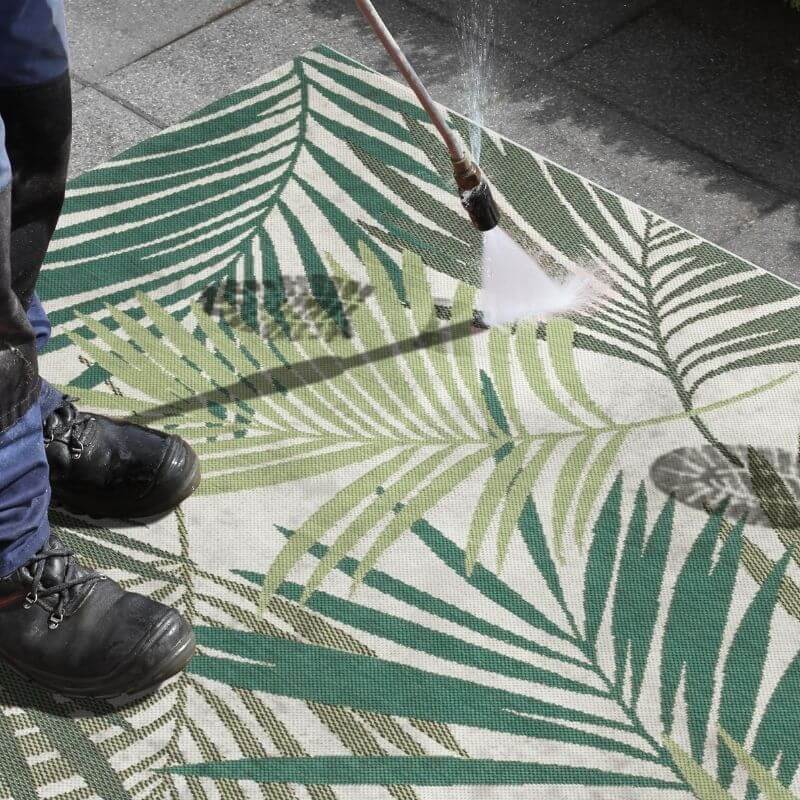 Indoor Outdoor Vai Green Rug – Floral Design - SGP Garden Ltd