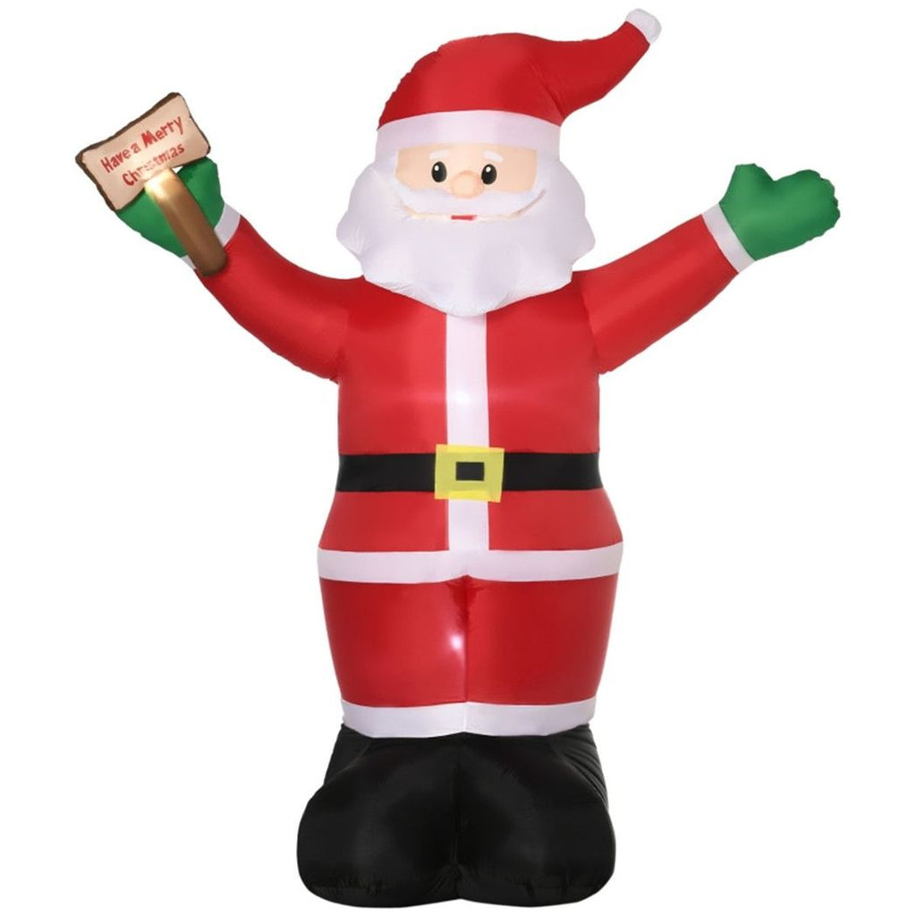Inflatable Christmas Santa Claus Holds A Light Sign of Blessings 170W x 112D x 250H cm - SGP Garden Ltd