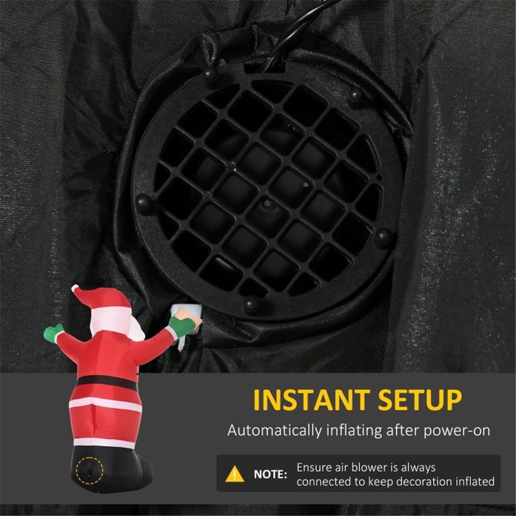 Inflatable Christmas Santa Claus Holds A Light Sign of Blessings 170W x 112D x 250H cm - SGP Garden Ltd