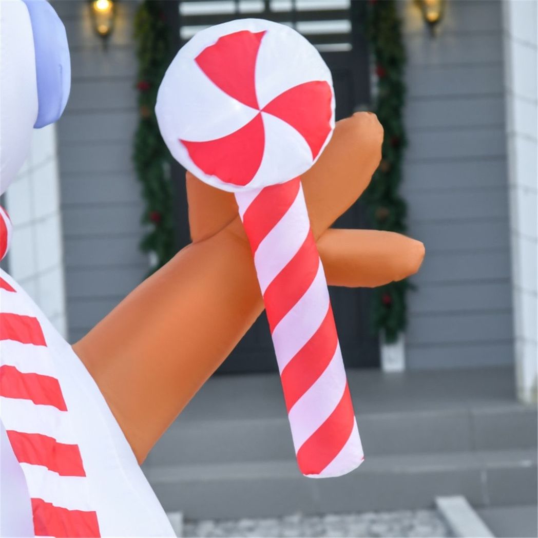 Inflatable Christmas Snowman with red hat and candy bar White 180W x 100D x 240Hcm - SGP Garden Ltd