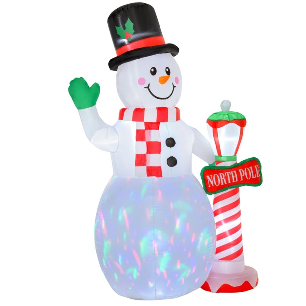 Inflatable Christmas Snowman with Street Lamp White 164W x 103D x 240Hcm - SGP Garden Ltd