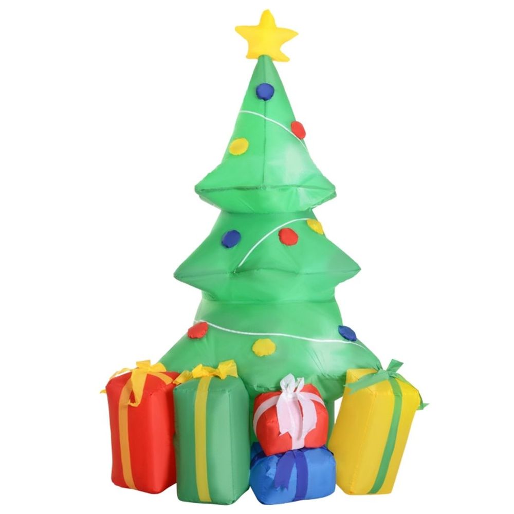 Inflatable Christmas tree 1.5m tall with Ornaments and Presents 75L x 65W x 150H cm - SGP Garden Ltd