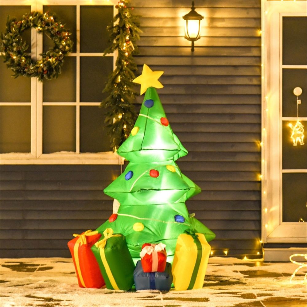 Inflatable Christmas tree 1.5m tall with Ornaments and Presents 75L x 65W x 150H cm - SGP Garden Ltd