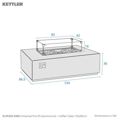 Kalos Universal Fire Pit (aluminium) – Coffee Table 105cm - SGP Garden Ltd