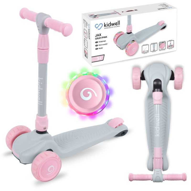 Kidwell JAX Folding 3-Wheel Scooter with LED Light-Up Wheels – Kids Ages 3+ (2 Colours) - SGP Garden Ltd