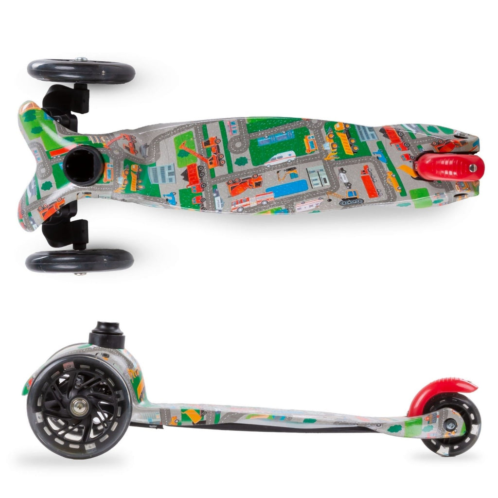 Kidwell UNO Blue & City 3-Wheel Balance Scooter with LED Light-Up Wheels – Kids Ages 3+ - SGP Garden Ltd