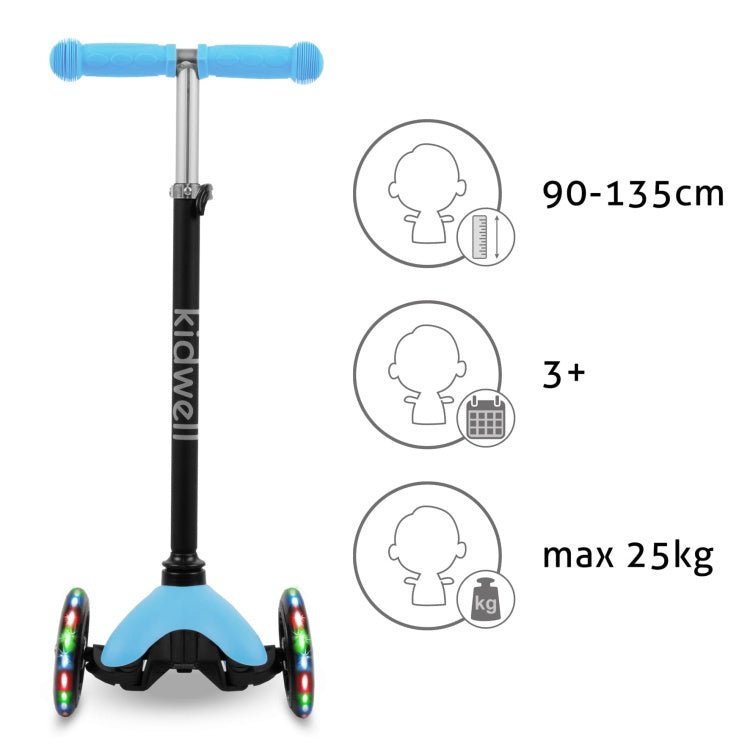 Kidwell UNO Blue & City 3-Wheel Balance Scooter with LED Light-Up Wheels – Kids Ages 3+ - SGP Garden Ltd