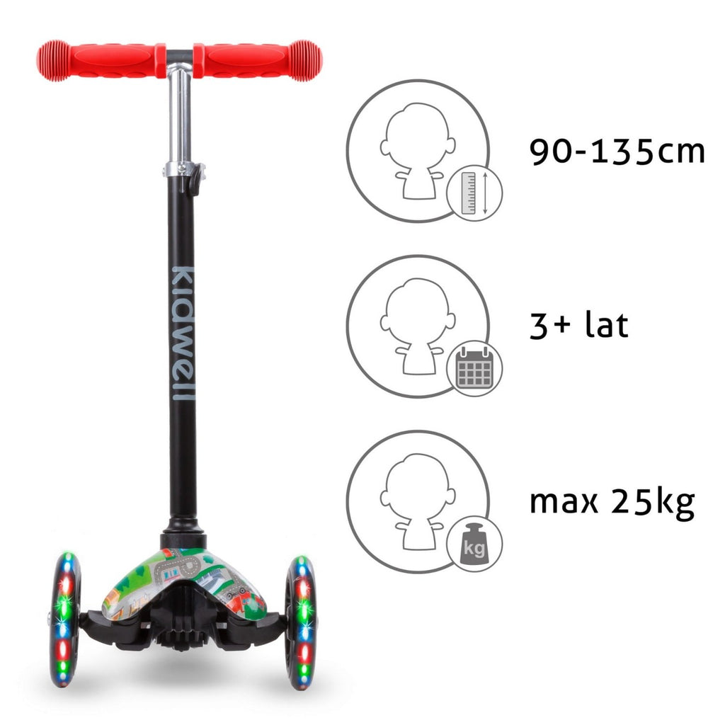 Kidwell UNO Blue & City 3-Wheel Balance Scooter with LED Light-Up Wheels – Kids Ages 3+ - SGP Garden Ltd