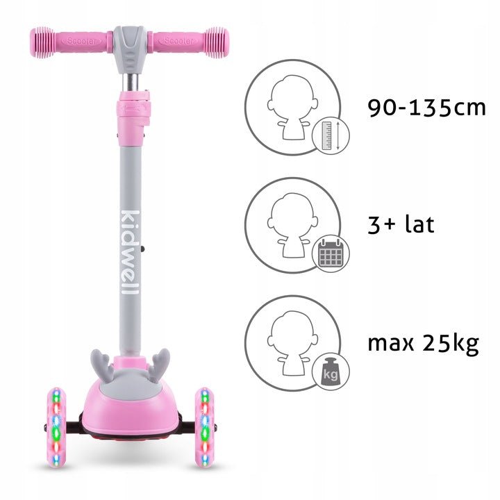 Kidwell ZOOCAR Deer 3-Wheel Balance Scooter with LED Light-Up Wheels – Kids Ages 3+ - SGP Garden Ltd