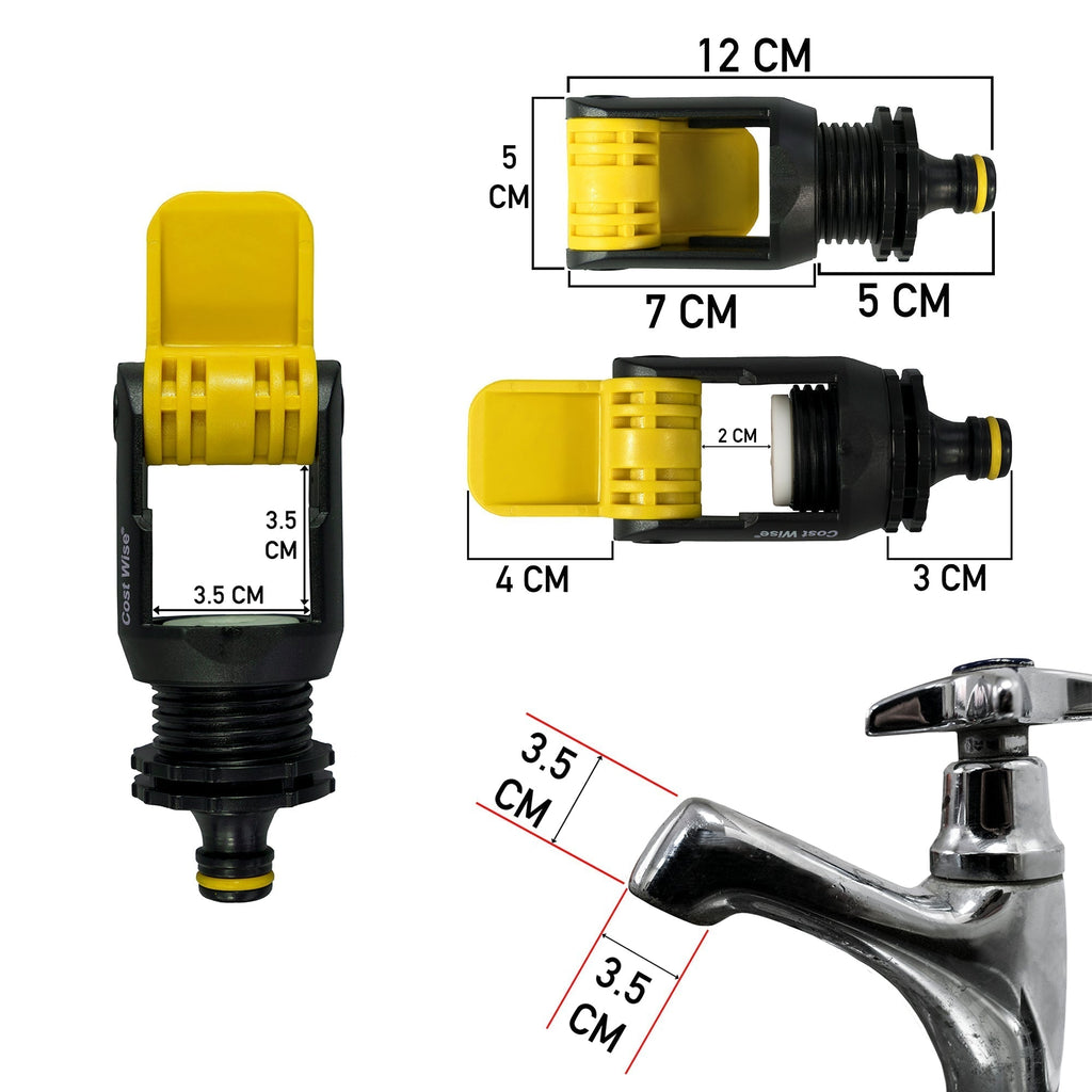 Kitchen Tap Adaptor "Non Branded" Yellow Outdoor Watering Kit Hose Connector Set - SGP Garden Ltd