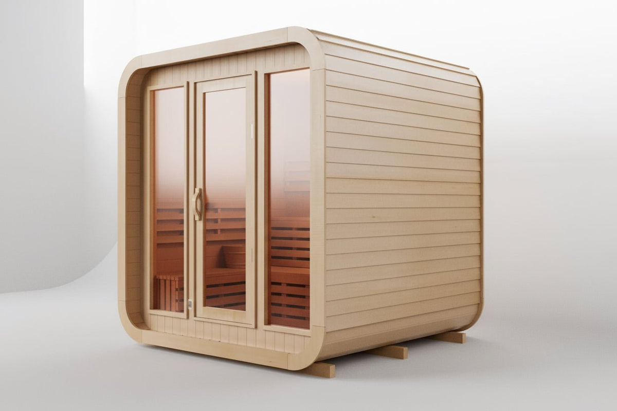 KOVE Cube Sauna 3–4 Person Outdoor Sauna – Premium Spruce Wood, 6kW Harvia Heater, Modern Cube Design - SGP Garden Ltd