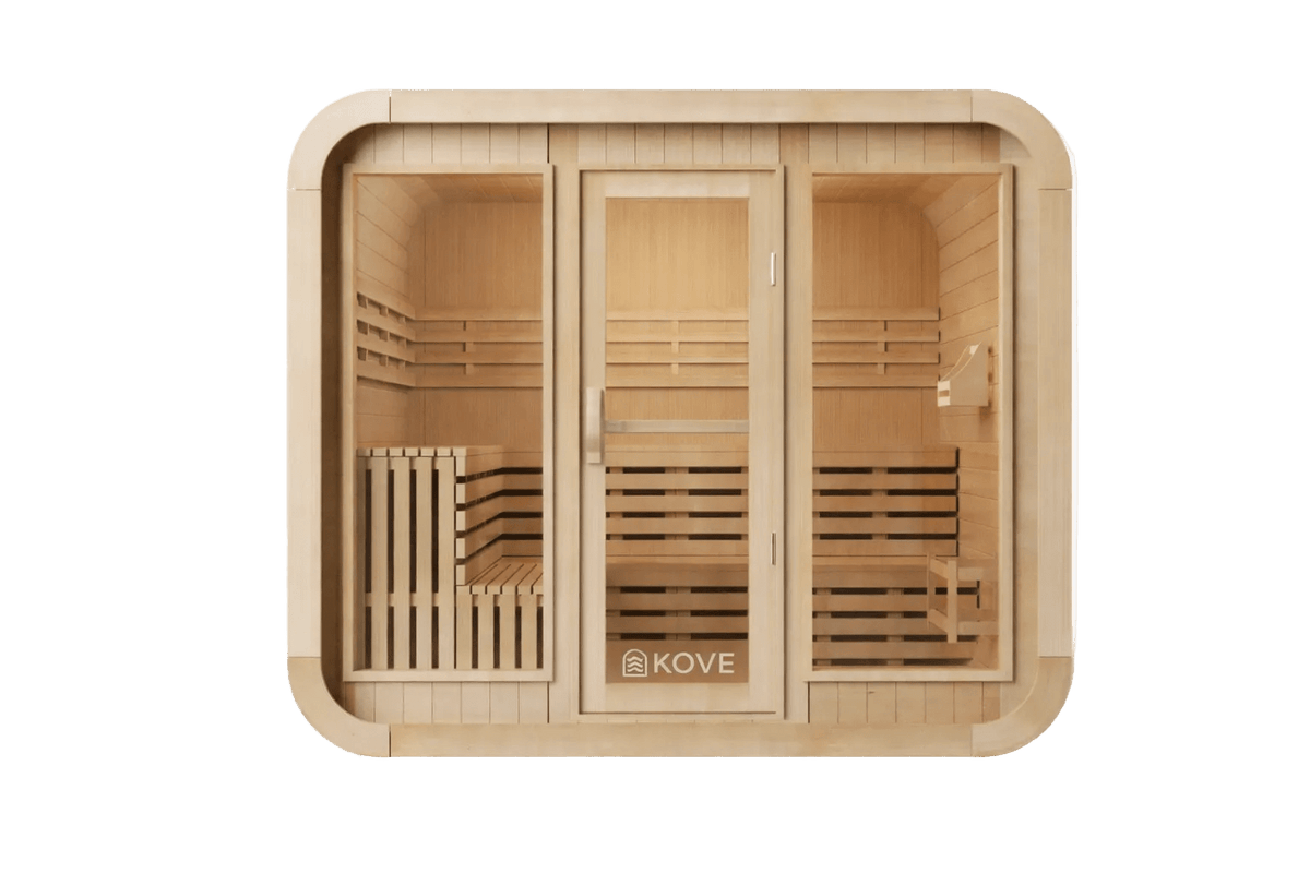 KOVE Cube Sauna 5–6 Person Outdoor Sauna – Premium Spruce Wood, 8kW Harvia Heater, Modern Cube Design - SGP Garden Ltd
