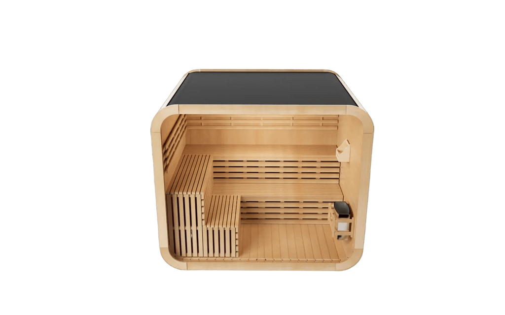 KOVE Cube Sauna 5–6 Person Outdoor Sauna – Premium Spruce Wood, 8kW Harvia Heater, Modern Cube Design - SGP Garden Ltd