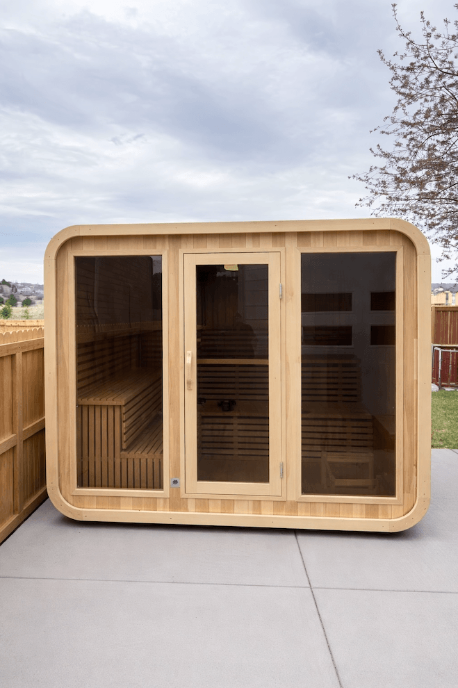 KOVE Cube Sauna 5–6 Person Outdoor Sauna – Premium Spruce Wood, 8kW Harvia Heater, Modern Cube Design - SGP Garden Ltd