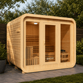 KOVE Cube Sauna 5–6 Person Outdoor Sauna – Premium Spruce Wood, 8kW Harvia Heater, Modern Cube Design - SGP Garden Ltd