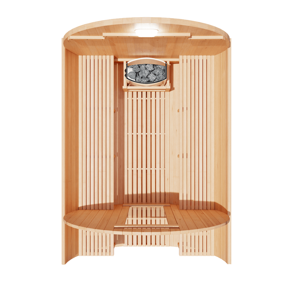 KOVE Outdoor Barrel Sauna – 4–6 Person Garden Sauna with 6kW Harvia Electric Heater - SGP Garden Ltd