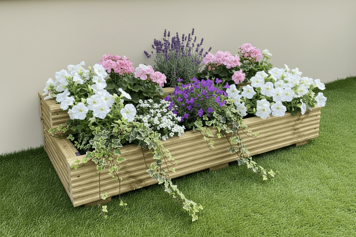L-Shaped 2 Tier Decking planter - SGP Garden Ltd